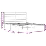vidaXL Metalni okvir za krevet s uzglavljem bijeli 135x190 cm | shoptok.hr