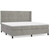  Krevet s oprugama i madracem svjetlosivi 200x200 cm baršunasti | shoptok.hr