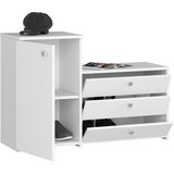 AKORD Omarica Za Čevlje, 3 Preklopna Vrata, Bela, (5000332858) | Shoptok.si