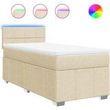 Maison Chic Box spring postelja - Vzmetna postelja z vzmetnico krem 90x200 cm blago SL23751, (21879934) | Shoptok.si
