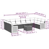  11-dijelni set vrtnih sofa od poliratana s jastucima bež | shoptok.hr