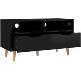 The Living Store ormarić visoki sjaj crni 90 x 40 x 48,5 cm konstruirano drvo | shoptok.hr