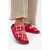 Boto Ladies Slippers With Buckles And Decorative Trimming Fuchsia Visley | ePonuda.com