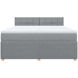 vidaXL Box spring postelja z vzmetnico svetlo siva 180x200 cm blago | Shoptok.si