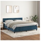 vidaXL Krevet s oprugama i madracem tamnoplavi 160x200 cm baršunasti | shoptok.hr
