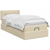  Podesivi krevet s madracem Krem 100 x 200 cm Tkanina - Krem 100 x 200 cm Prošiveno gumbima | shoptok.hr