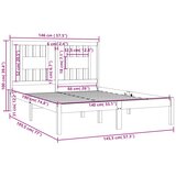  Okvir za krevet od masivne borovine bijeli 140 x 190 cm | shoptok.hr