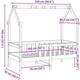 vidaXL Otroški posteljni okvir bel 80x160 cm trdna borovina, (21273444) | Shoptok.si