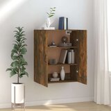 vidaXL Viseča omarica dimljeni hrast 69,5x34x90 cm konstruiran les | Shoptok.si