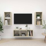  3-dijelni set TV ormarića boja hrasta sonome konstruirano drvo Smeđa | Shoptok.si