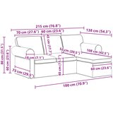 SOFA Krema 215 x 138 x 80 cm tkanina | shoptok.hr