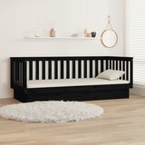  Dnevni krevet crni 100 x 200 cm od masivne borovine | shoptok.hr