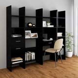 Ormarić za knjige crni 60 x 35 x 180 cm od konstruiranog drva | shoptok.hr