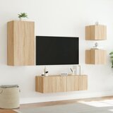  4-dijelni zidni TV ormarići s LED svjetlima boja hrasta sonome | shoptok.hr