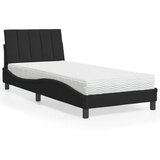 vidaXL Postelja z vzmetnico črna 90x190 cm žamet Cene