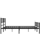 Metalni okvir krevet bez madraca s podnožjem crni 180x200 cm | shoptok.hr