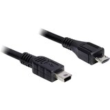 Delock USB kabel USB 2.0 USB-mikro-B vtič\, USB-mini-B vtič 1.00 m črna pozlačeni konektorji\, UL-certificirano 83177, (20410202) | Shoptok.si