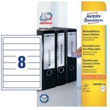 Avery Zweckform Odstranljive etikete za ozke registratorje 192 x 34 mm | Shoptok.si