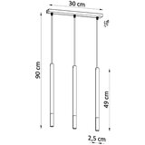  Obesna svetilka MOZAICA 3L črna/medena, (21348001) | Shoptok.si