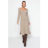 Trendyol Mink Midi Knitwear Sweetheart Neck Dress | shoptok.hr