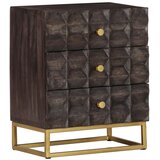  Noćni ormarić crni 40 x 30 x 50 cm od masivnog drva manga | shoptok.hr