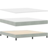 Box Spring Krevet s Madracem Svjetlosiva 180x200 cm Baršun | shoptok.hr