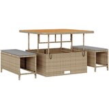  3-dijelni set za objedovanje u vrtu s jastučićima bež poli ratan akacija | shoptok.hr