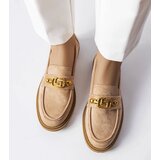 Gemre Beige elegant loafers with Ouellet ornament | shoptok.hr