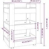  Kuhinjska kolica boja hrasta 60 x 45 x 80 cm konstruirano drvo | shoptok.hr