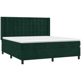  box spring s madracem LED tamnozeleni 180x200 cm baršun | shoptok.hr
