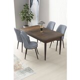 Hanah home Nil - Baroque, Grey BaroqueGrey Dining Table & Chairs Set (5 Pieces) | ePonuda.com