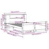 vidaXL Krevet s regalom z knjige bez madraca bijeli 150x200cm borovina | shoptok.hr