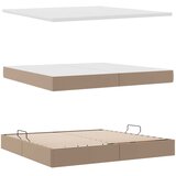  Krevet s madracem i skladištem Kapućino 200 x 200 cm Lažna koža | shoptok.hr