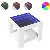 Maison Chic Klubska mizica - kavna mizica - Nizka mizica LED bela 53x53x45 cm inženirski les, (21754592) | Shoptok.si