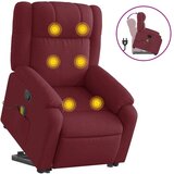  Masažni naslonjač na podizanje od tkanine crvena boja vina | shoptok.hr