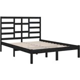  Posteljni okvir črn iz trdnega lesa 140x190 cm, (20645544) | Shoptok.si