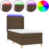  box spring s madracem LED tamnosmeđi 90x200 cm tkanina | shoptok.hr