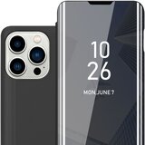 Cadorabo CASE, združljiv z Apple v turmalinski črni barvi - Clear View Zrcalo Zaščitni pokrov s funkcijo stojala 360 stopinj zaščita, (20603252) | Shoptok.si