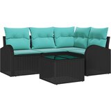  Sjedeća garnitura za vrt 5 kom. Crna i Tirkizna poliratan 179 x 124 x 85 cm | shoptok.hr