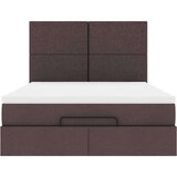  Otomanski krevet s madracem tamnosmeđi 140x190cm od tkanine | shoptok.hr