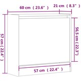 Ormarić za cipele boja hrasta 60 x 21 x 57 cm konstruirano drvo | shoptok.hr