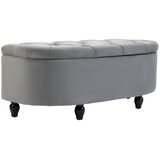  Tabure za odlaganje tapecirani poklopac s mekim zatvaranjem izgled baršuna 120 x 46 x 42 cm tamnosiva Cijene