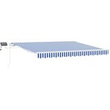  Skrovita tenda Plava i bijela 350 x 250 cm Poliester i aluminij | shoptok.hr