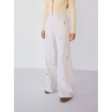 Reserved Wide leg traperice s vezom - krem | shoptok.hr