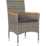  3-dijelni bistro set s jastucima sivi poliratan i drva bagrema | Eponuda.com