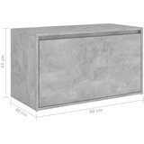  Klupa za hodnik 80 x 40 x 45 cm boja betona konstruirano drvo | Eponuda.com
