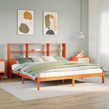 vidaXL Krevet s regalom za knjige bez madraca 200x200 cm od borovine Cijene