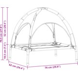 vidaXL Povišeni krevet za pse Smeđi Metal 76 x 62 x 70.5 cm Sklopiv | shoptok.hr
