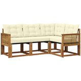 vidaXL Zunanja garnitura za sedenje z blazino 4 pcs Naravna in smetana, (5000273221) | Shoptok.si
