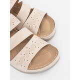 SEASTAR Light beige flip-flops on a low wedge | Shoptok.si